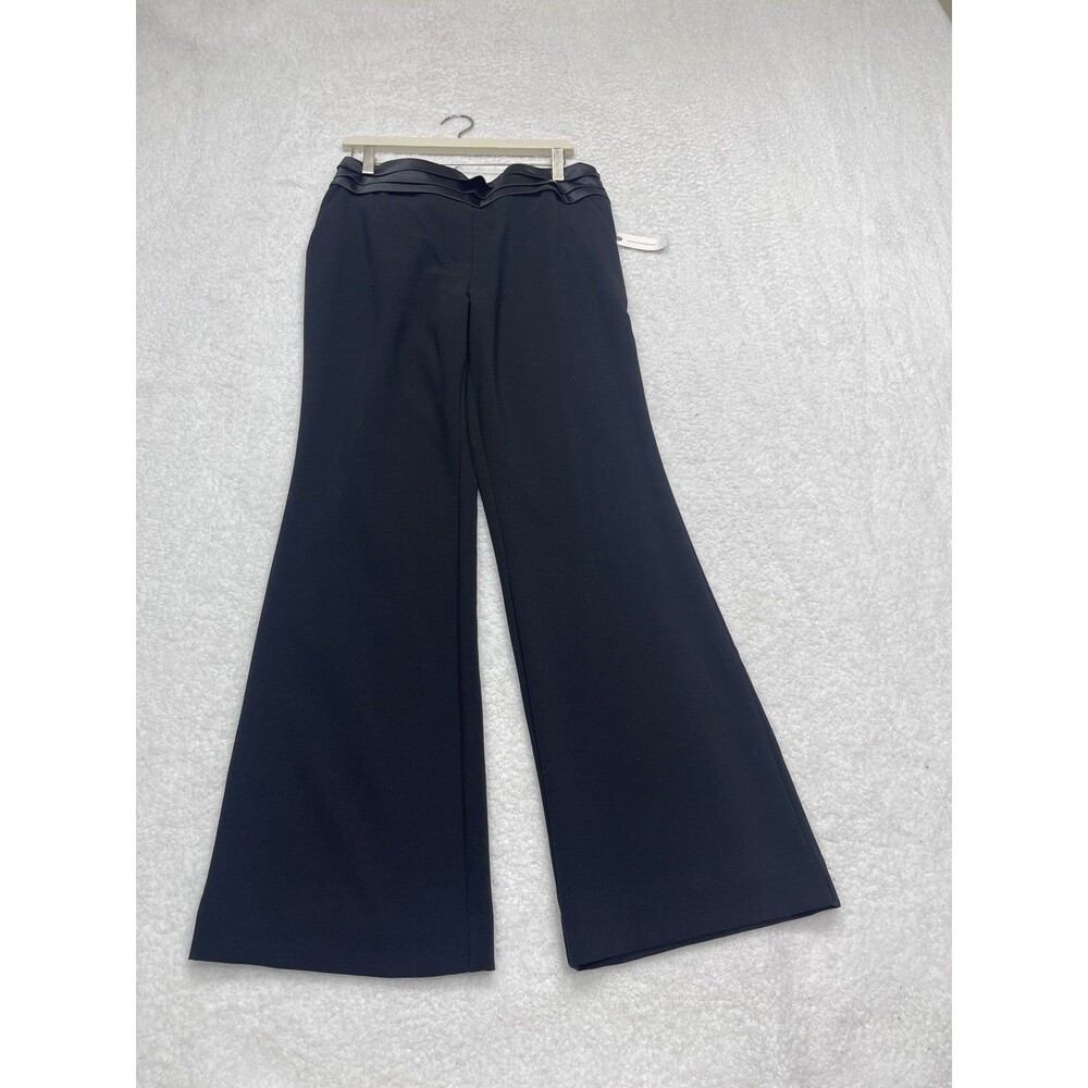 Anthropologie Maeve Dress Pants Tailored Black Wide Leg Work Preppy Size 12 NWT